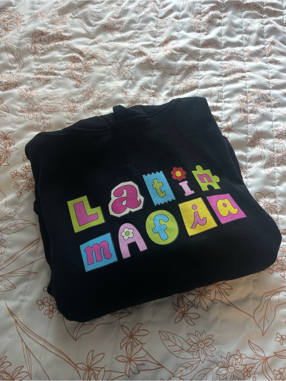 Black 'Latin Mafia' Graphic Hoodie